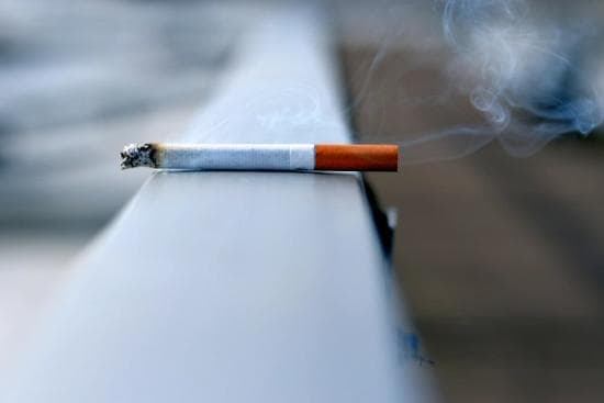smoking cigarette