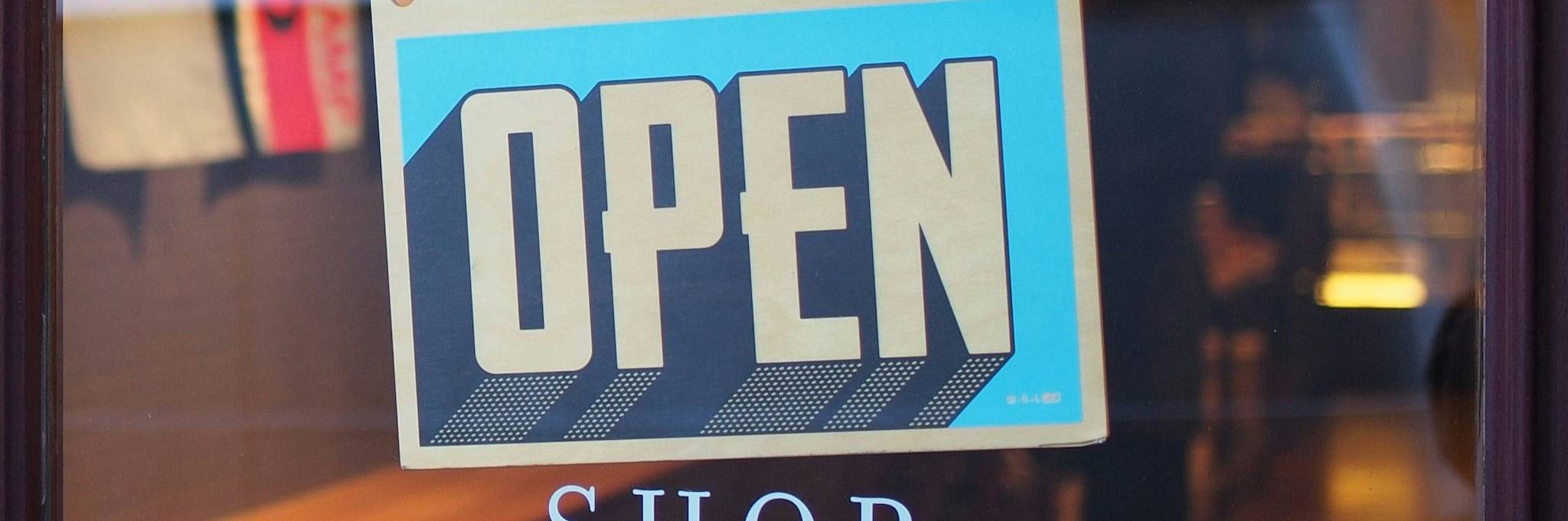 retail store open sign