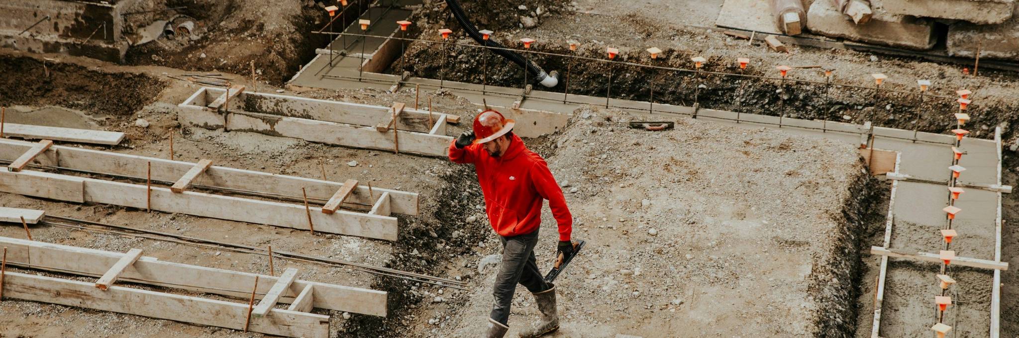 man working in construction site