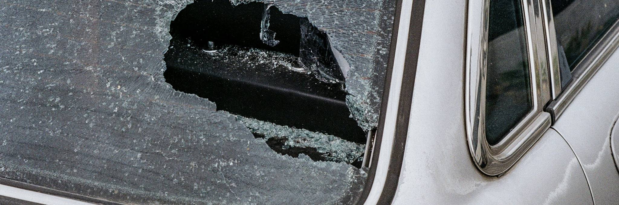 car with broken window