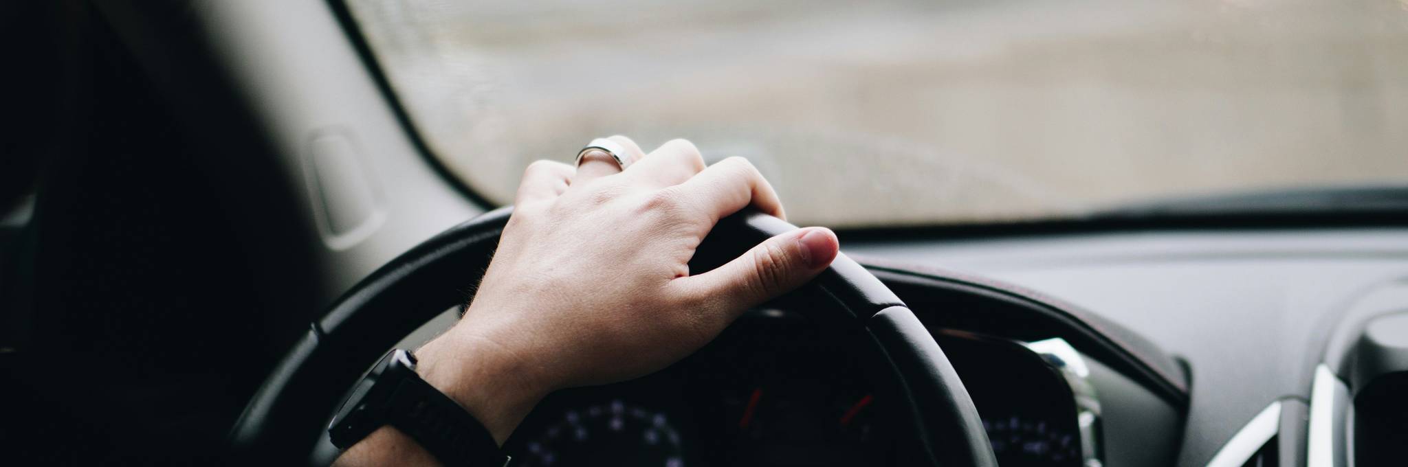 woman driving car