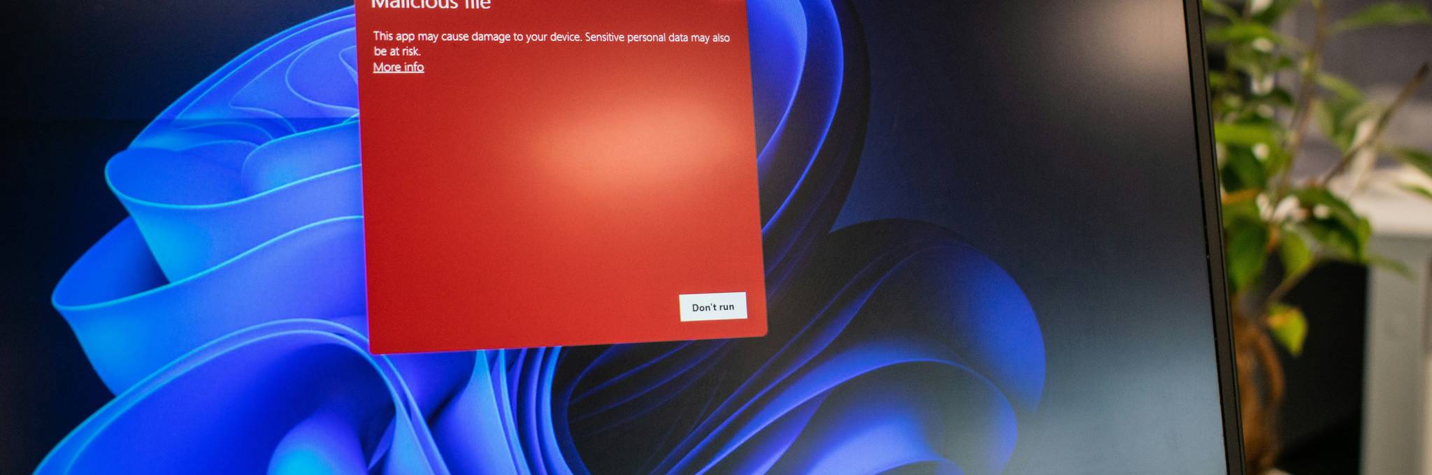 security warning on laptop